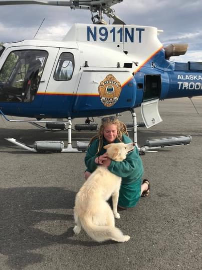 Woman and her hero dog